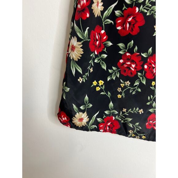 Vintage Bentley Black Floral Polyester Career Short Sleeve Blouse Womens Size Sm - Picture 2 of 9